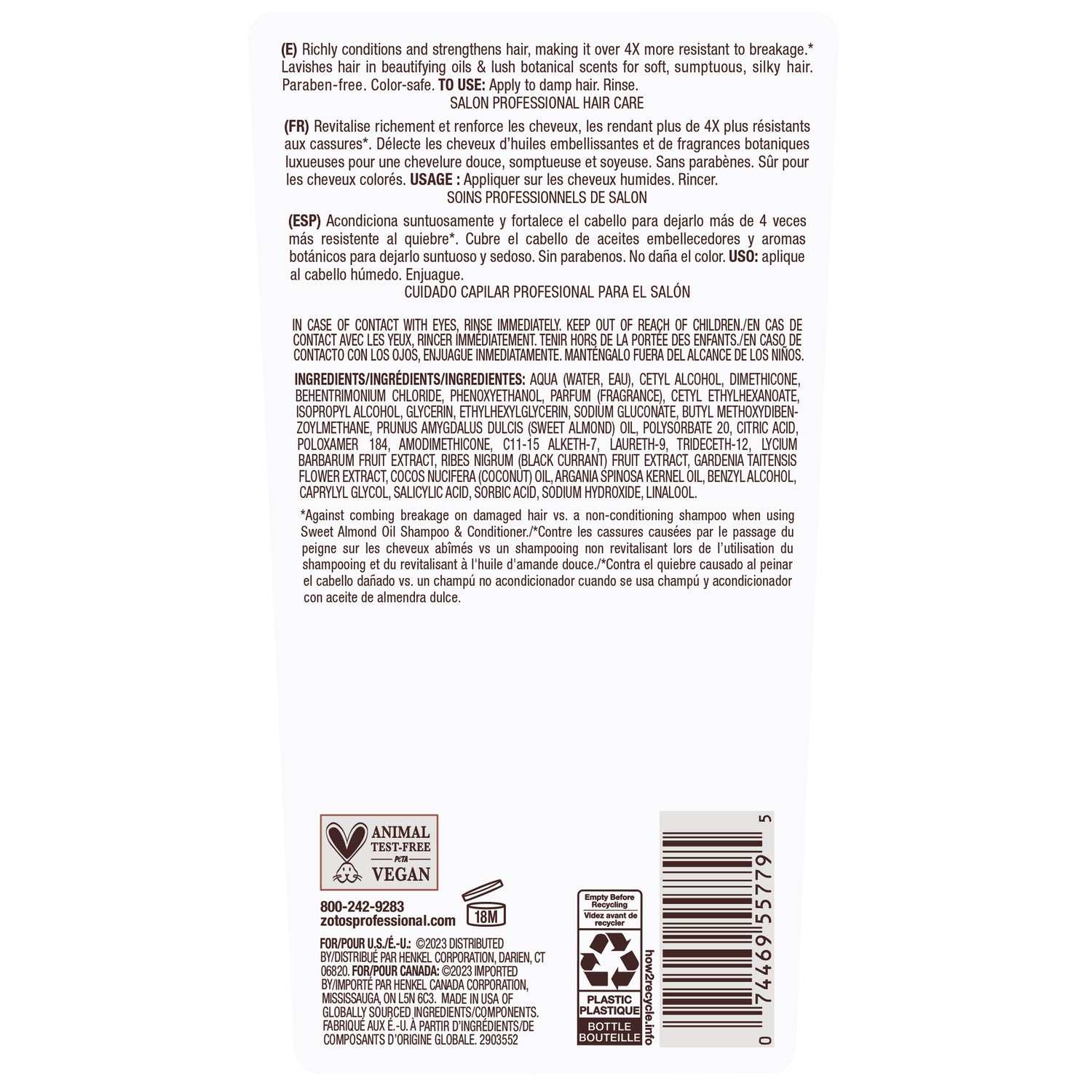 Bain de Terre® Long & Healthy Conditioner, Sweet Almond Oil