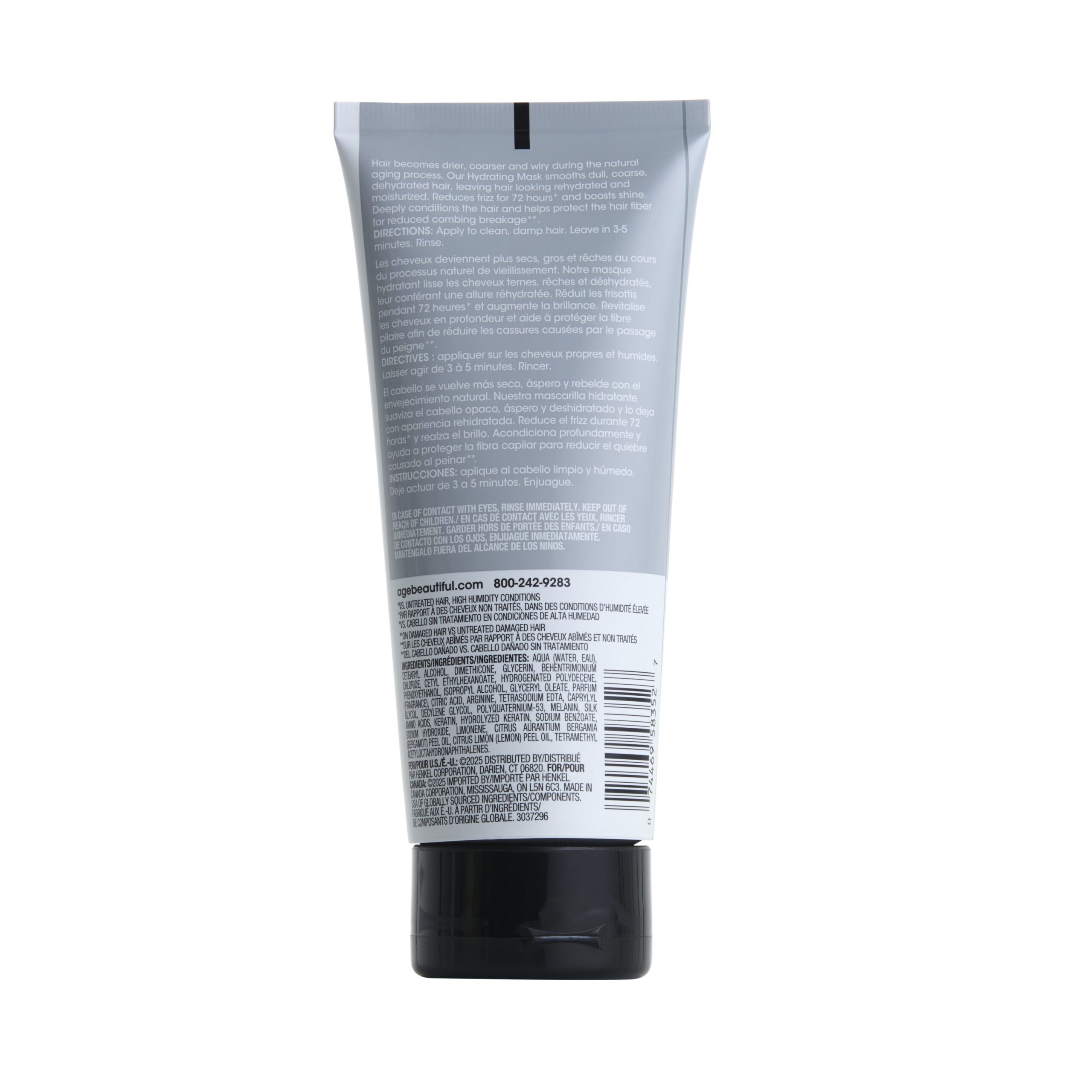 AGEbeautiful Silver Hydrating Mask Back of Pack